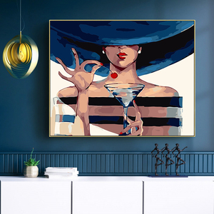 品都 美女人物diy数字油画减压填色客厅卧室玄关酒店背景墙装饰画