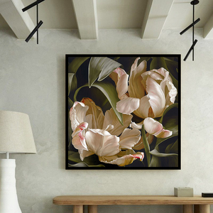 00xiaohang8877淘宝数字油画diy填充手工富贵吉祥粉白牡丹花卉填色