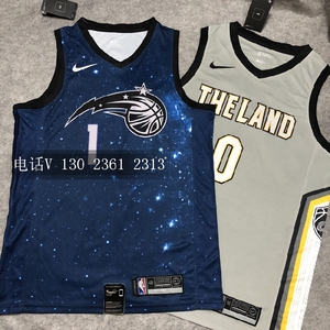 耐克nike nba魔术队麦迪复古球衣男1号定制城市版 麦蒂正品短袖