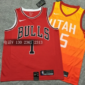 耐克nba公牛队罗斯球衣1号正品篮球服城市版红色 定制球迷版