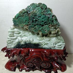 锦绣前程南阳独山玉精品山水摆件真天然玉石奇原石雕刻招财包邮