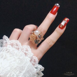 欧美时尚复古夸张花食指戒指 女 开口指环韩国时尚个性潮人装饰品