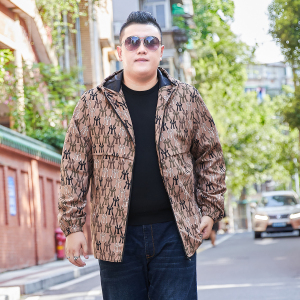 300斤加肥加大码男士外套春秋季胖子潮流青年特大号夹克肥佬男装