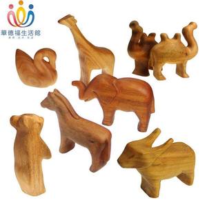 华德福生活馆 华德福玩具木头动物大号(14款)菲律宾工匠手工制作