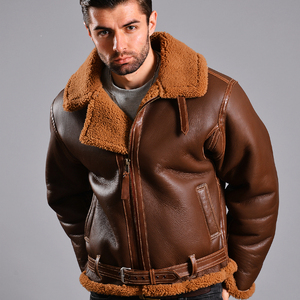 原装正品英国皇家欧文raf皮毛一体飞行夹克全新加厚保暖羊羔皮衣