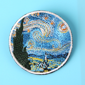 梵高星空刺绣胸针名画别针日系森系徽章结婚拍照扣针胸章情侣饰品