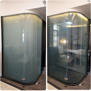 调光玻璃通电雾化智能电控变色液晶膜隐私办公室卫生间隔断门厂家