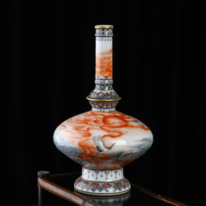 景德镇陶瓷器仿古大清雍正年制祥云瑞鹤蜡烛台家居装饰品摆件收藏