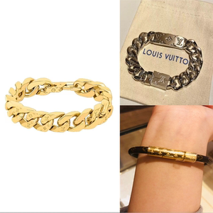 代购路易威登/lv手链男款 女士手绳金属纯银古巴链 七夕情人节礼
