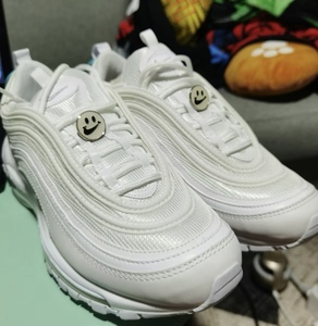 适用于耐克air max97 98鞋带圆形非原装品质男女金银子弹头鞋笑脸