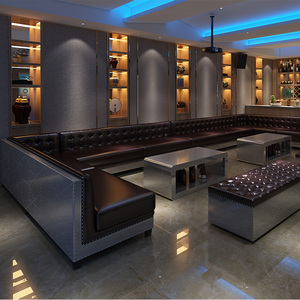 工业风酒吧沙发定制高级ktv歌厅连锁店半包围卡座个性夜场沙发