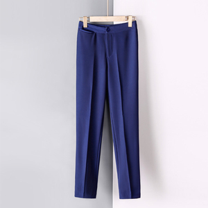 蓝色职业西装裤女春秋长裤女士直筒裤修身正装裤工作服西裤裤子春