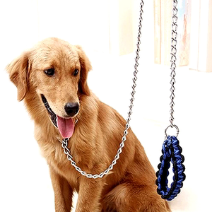 大狗链子狗狗牵引绳中型犬大型犬金毛萨摩耶哈士奇宠物铁链编花