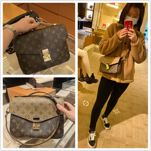 lv/路易威登女包经典老花pochette metis邮差包单肩斜挎包m44876