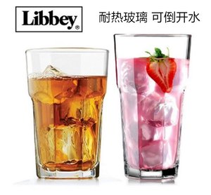 Libbey利比必胜客加厚玻璃杯耐热水杯八角杯果汁热饮奶茶 啤酒杯