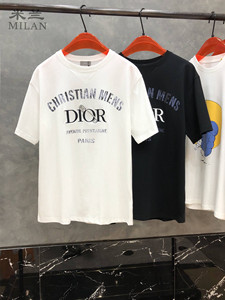 dior-迪奥夏季别针字母logo印花刺绣短袖潮流休闲t恤男女同款