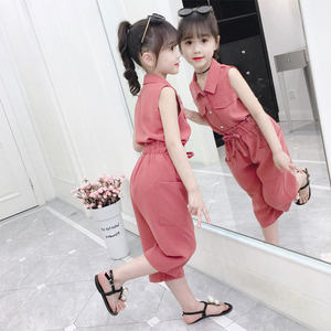 韩国女童套装夏装2024新款洋气夏季网红儿童大童时髦女孩两件套潮