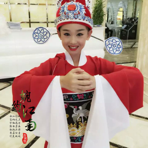 儿童古装写真服装芝麻官县官男童状元服装舞台演出服 七品芝麻官