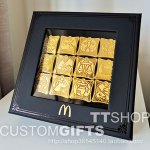 麦当劳mcdonalds十二星座镀金属徽章胸章纪念章pins-个性创意礼品
