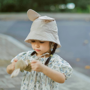 瑞典ins风婴儿帽子夏款宝宝防晒帽儿童遮阳帽纯棉渔夫帽 凹造型潮