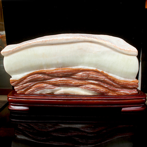 猪肉石天然玉石肉石 广西柳州红烧肉腊肉35*16*8cm 8kg大肥肉摆件
