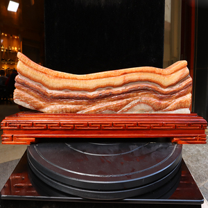 猪肉石天然石肉石广西柳州红烧肉腊肉五花肉摆件62*10*4cm 6329g