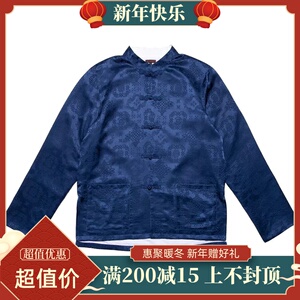 现货clot blue silk蓝丝绸中国风唐装衬衫香港限定盘扣男女外套