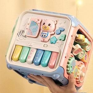 婴儿玩具益智盒多面鼓体音乐手拍鼓六面鼓早教手拍智立方幼六个月