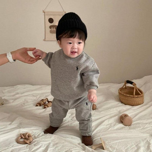 cheribaby韩国婴儿童纯棉休闲运动卫衣套装洋气一岁两岁宝宝春装