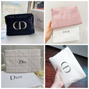 国内专柜赠品 dior迪奥黑色化妆包 粉色简约时尚便携手拿包收纳包