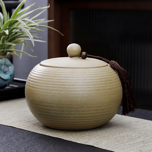 万瓷朝宗通用粗陶陶瓷如意普洱茶叶罐密封罐大号陶罐茶罐储存罐