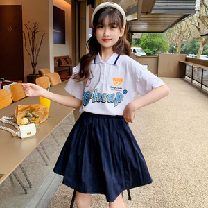 t恤短袖儿童装短裙7洋气11岁小女孩10夏季12印花裙子杨红艳_5662