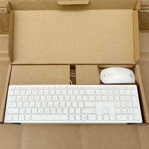 HP/惠普有线键盘鼠套装笔记本台式电脑办公家用USB超薄键盘白色