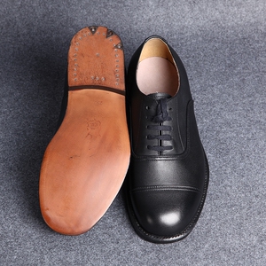 65式皮底将军皮鞋 复古男士父亲鞋三接头宽松春秋透气办公室单鞋