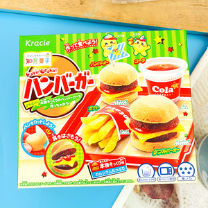 日本食玩嘉娜宝kracie 知育菓子 汉堡薯条DIY手工糖果食玩