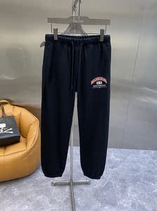 balenciaga巴黎世家字母标识刺绣休闲裤时尚宽松透气运动裤男装潮