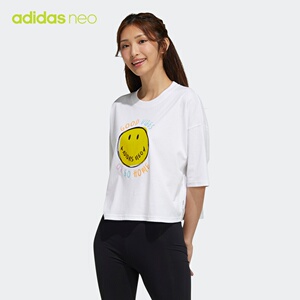 adidas阿迪达斯官网neo smiley笑脸联名女装运动短袖t恤h61981