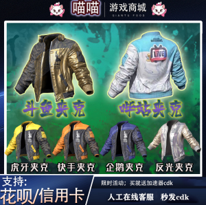 pubg绝地求生反光斗鱼哔哩哔哩快手bili企鹅夹克虎牙外套激活码