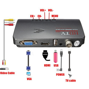 高清DVB-T2 DVB-T 三色线转VGA 双接口HDMI VGA MPEG4 数字机顶盒