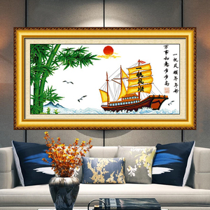 一帆风顺帆船十字绣