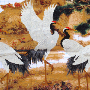 纯手工十字绣成品松鹤延年鹤寿延年仙鹤版客厅装饰人工绣好的出售