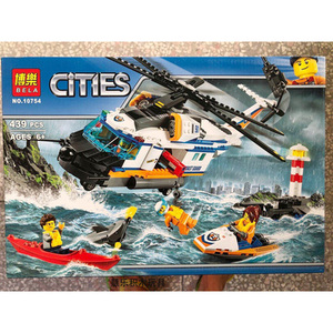 重型救援直升机乐高lego城市60166海上救援男孩积木玩具博乐10754