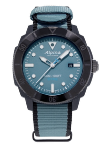 Alpina 男士Seastrong潜水Gyre蓝色表盘手表525LNB4VG6BLK