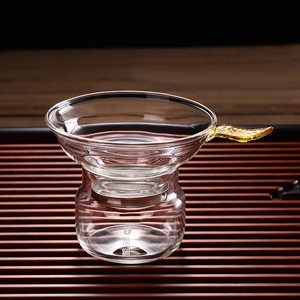 简调茶漏功夫茶具套装配件茶道盖碗品茗杯耐热加厚玻璃茶滤公道杯