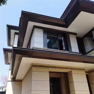 别墅屋檐造型铝单板氟碳烤漆3mm厚咖啡色铝板幕墙加工定制包边2mm