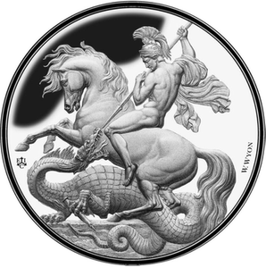 【海寧潮现货】圣赫勒拿2023年圣乔治屠龙1盎司国王头像纪念银币