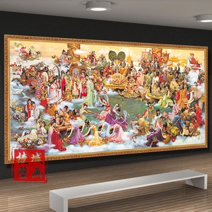 新款5d魔方钻石画十字绣瑶池会仙图人物群仙聚会诸天神仙境西王母