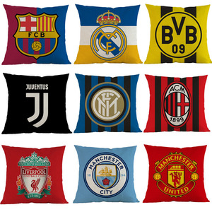 欧洲五大联赛足球俱乐部英超意西甲队徽双面抱枕球迷周边装饰靠垫