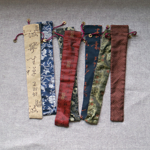 折扇扇袋7寸9寸10寸扇套织锦亚麻布锦缎刺绣回纹扇子中国风包装袋