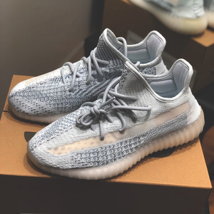 莆田官方正品拼接满天星椰子350v2真爆冰蓝纯白男女鞋户外网布鞋